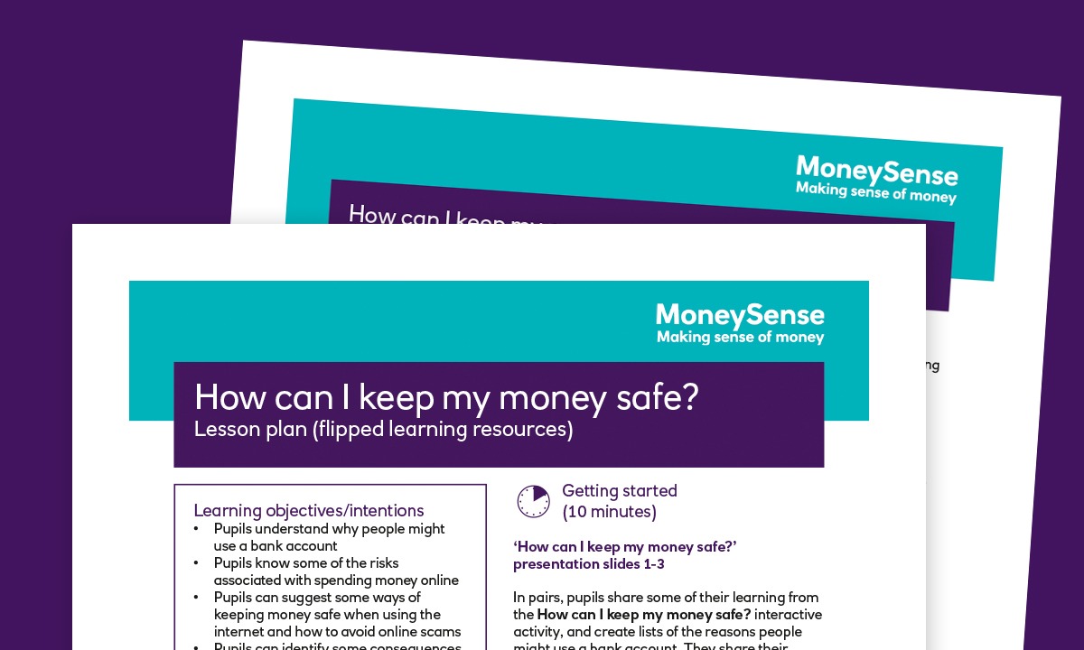 Lesson plan for How can I keep my money safe?