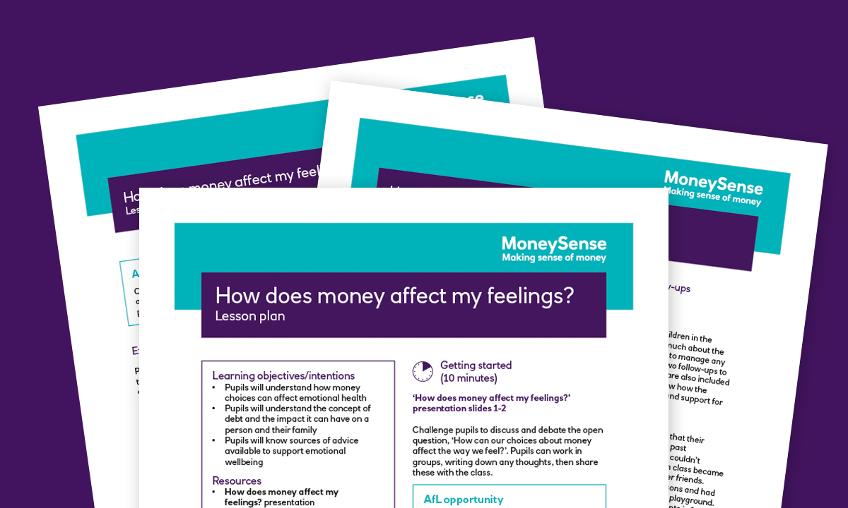 Lesson plan for How does money affect my feelings?