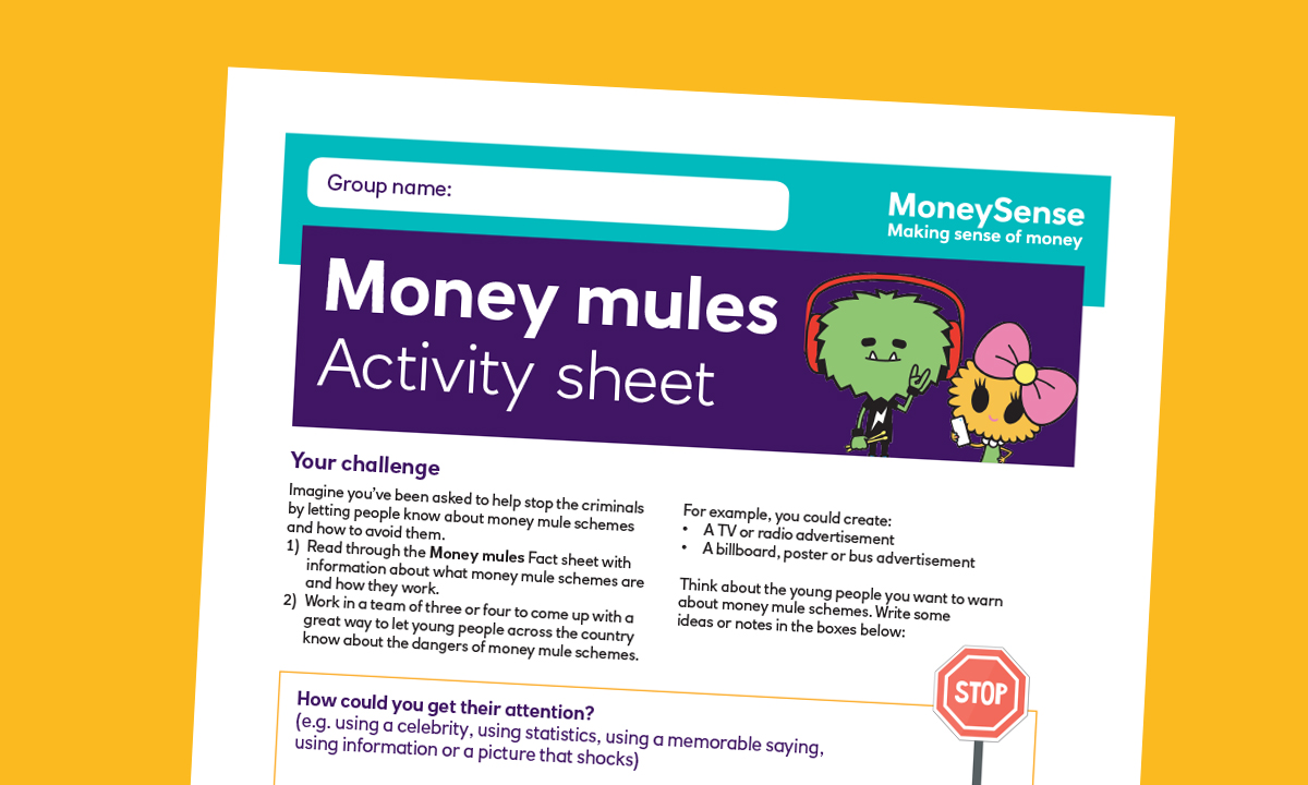 Activity sheet for Money mules
