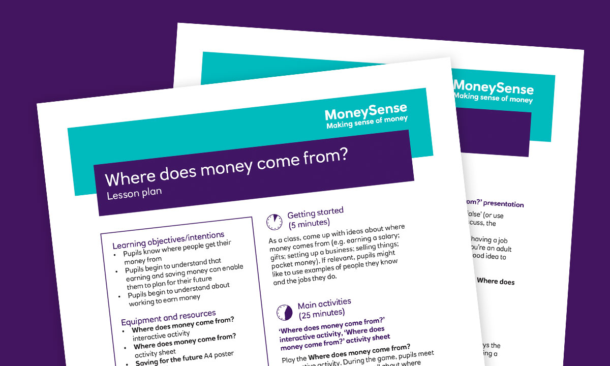 Lesson plan for Where does money come from?
