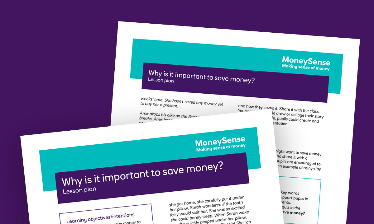 Lesson plan for Why is it important to save money?