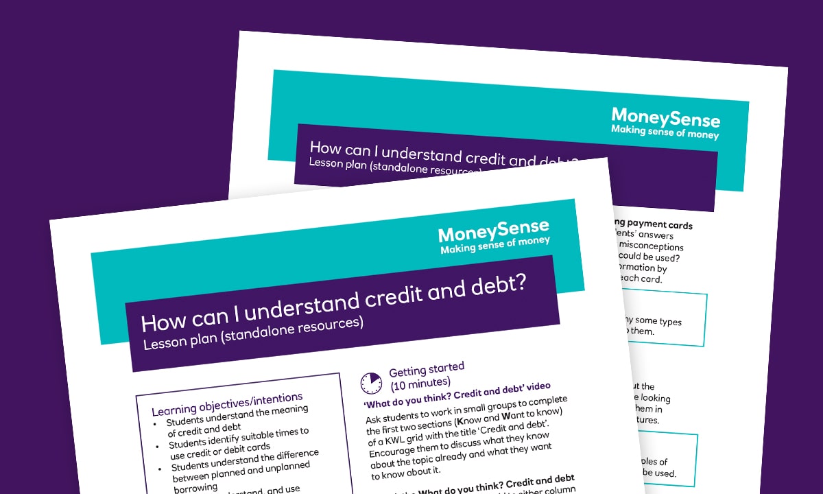 Lesson plan for How can I understand credit and debt?