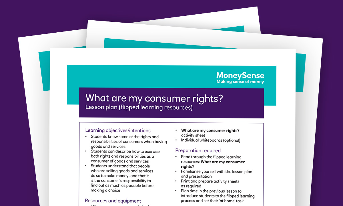 Lesson plan for What are my consumer rights?