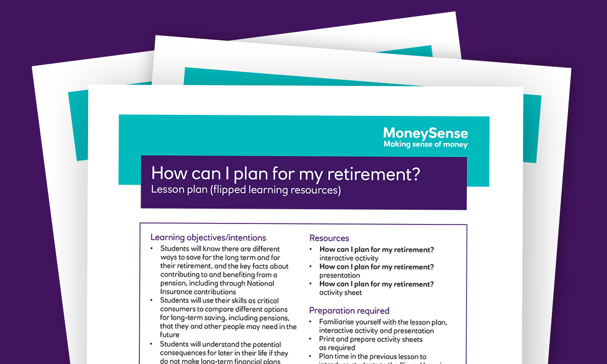 Lesson plan for How can I plan for my retirement?