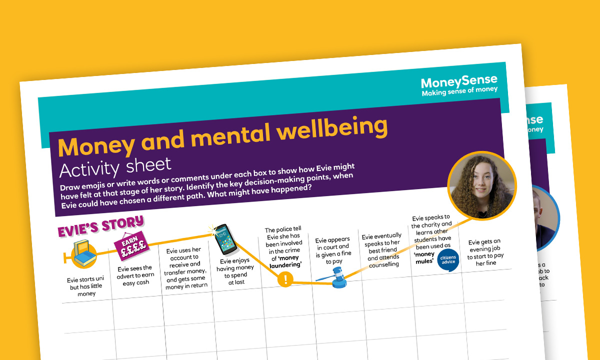Activity sheet for How can my money choices affect my mental wellbeing?