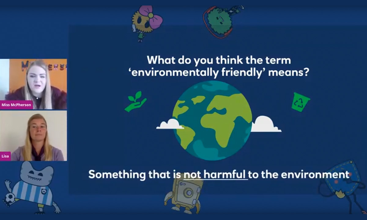 MoneySense Mondays for RBS - illustration of the world asking children how they can be environmentally friendly