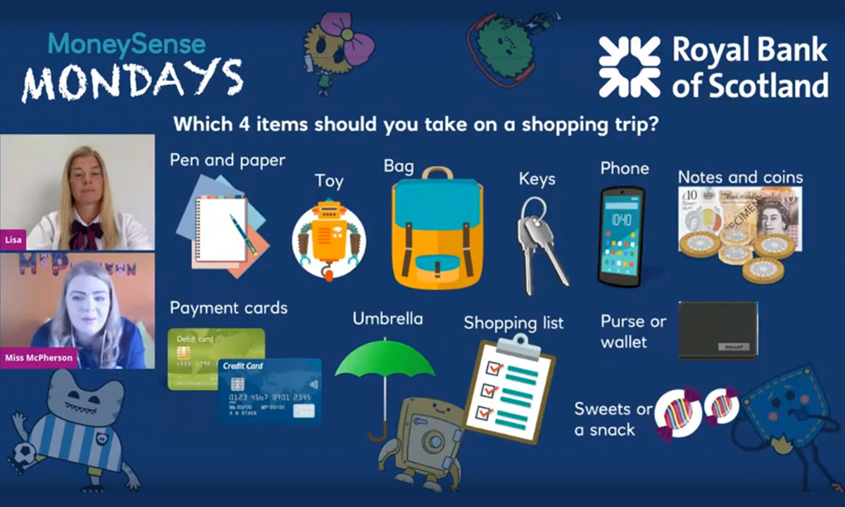 MoneySense Mondays for RBS - illustration of everyday items to take on a shopping trip
