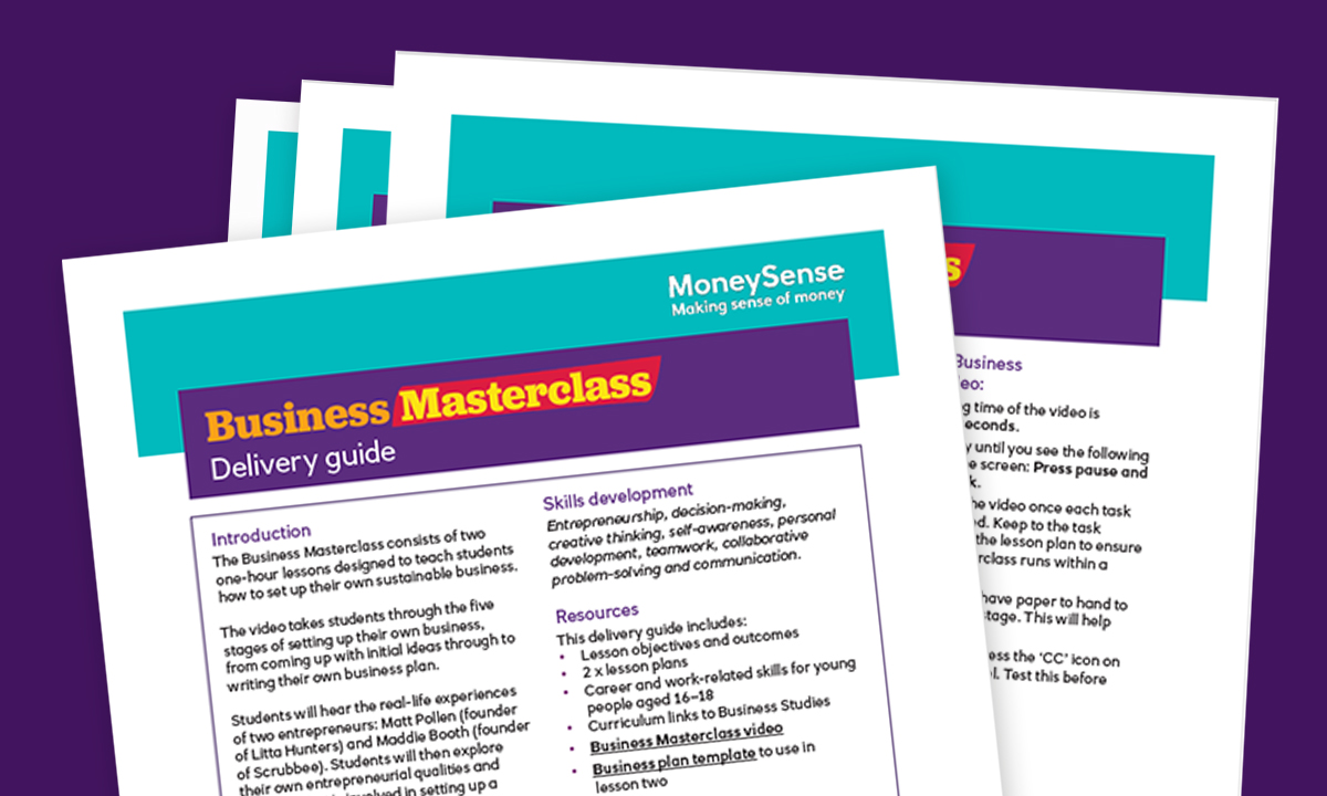 Delivery guide for the Business Masterclass topic